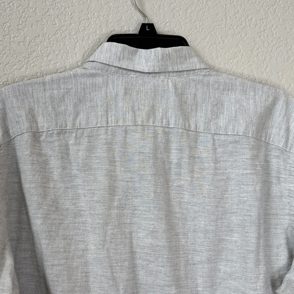 Mens Banana Republic Casual Button-Down Shirt Light Gray size Large